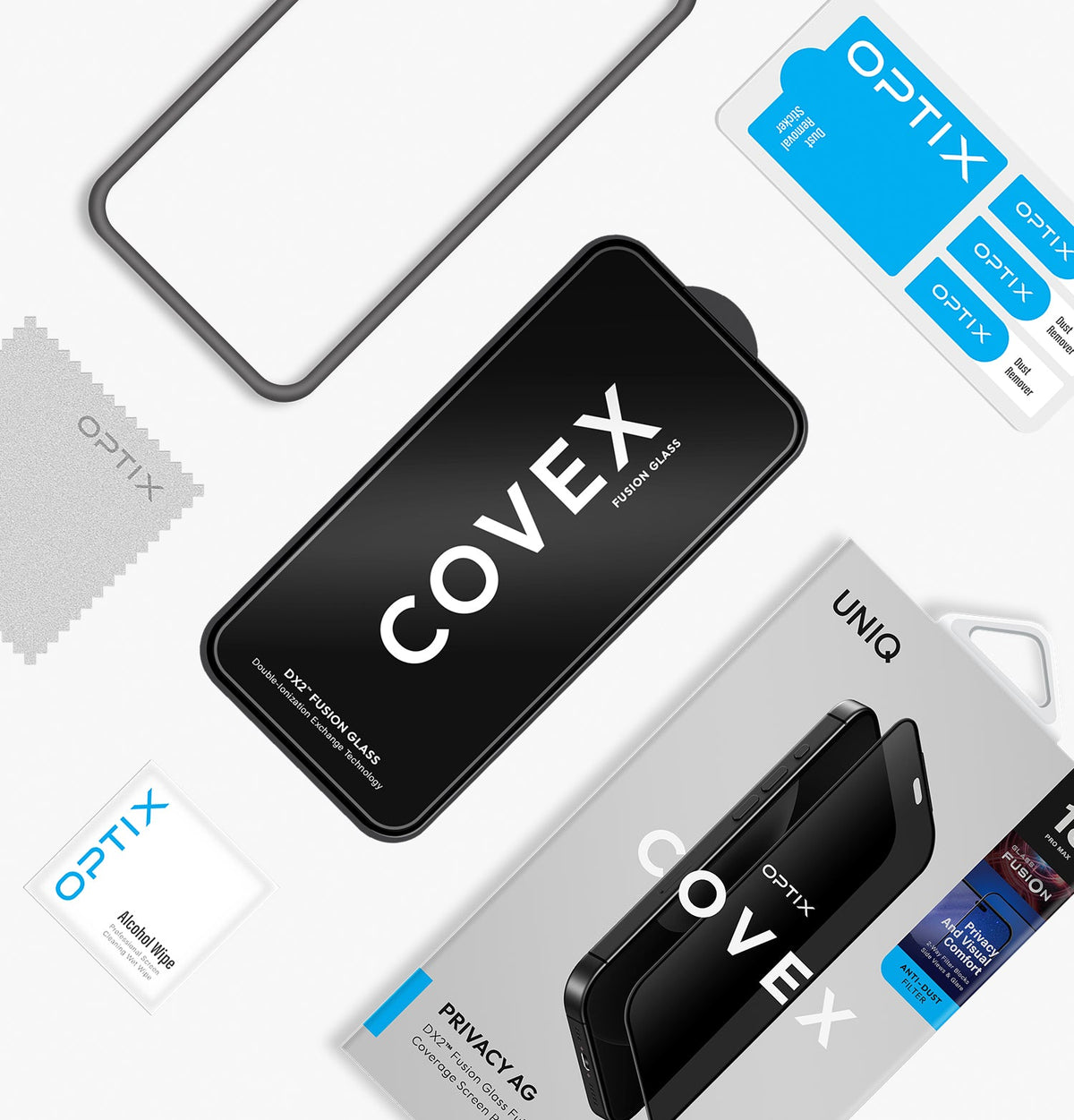 Optix Covex™ Parlama Önleyici (Anti-Glare) Gizlilik Filtreli Hayalet Ekran Koruyucu
