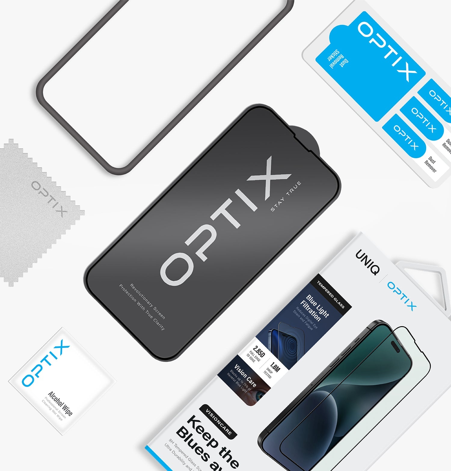 Optix VisionCare Mavi Işık Engelleyici Temperli Cam Ekran Koruyucu