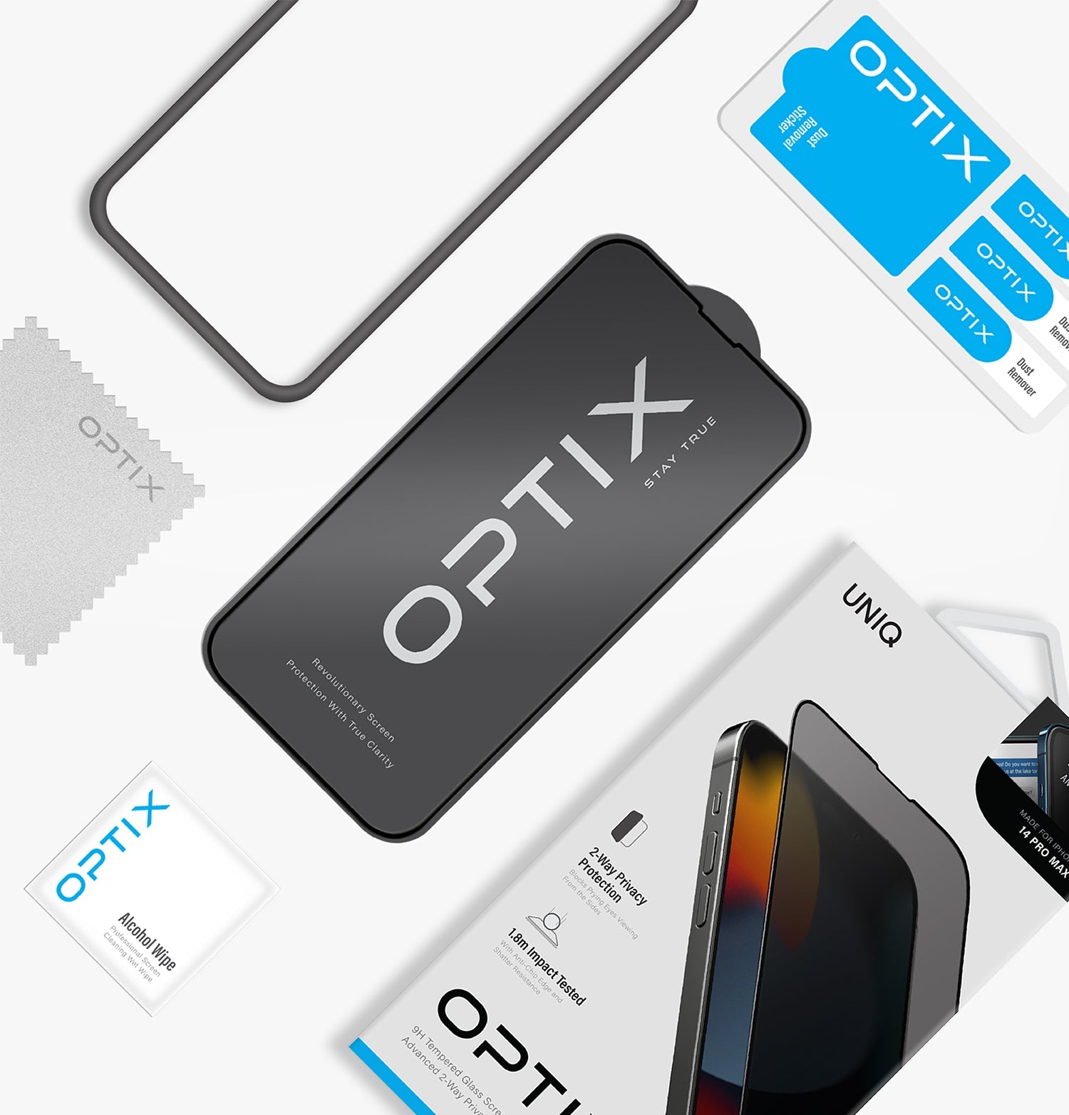 Optix Privacy 2 Yönlü Gizlilik Filtreli Temperli Cam Ekran Koruyucu