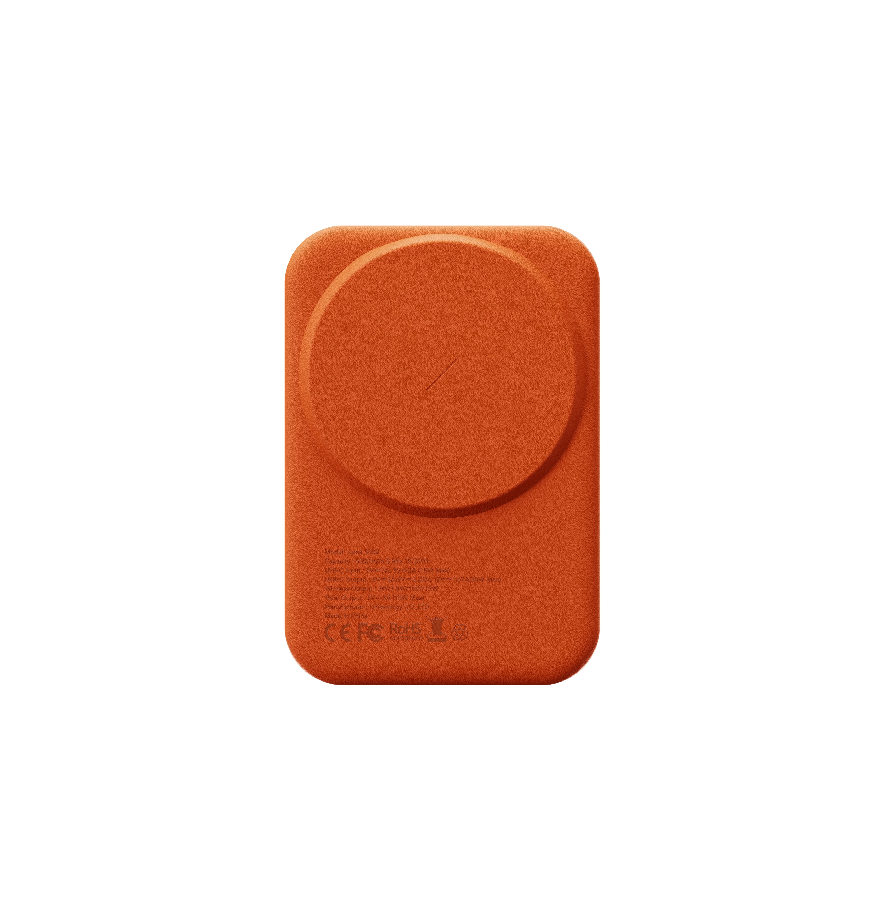 Lexa 5000 Premium Vegan Deri Manyetik Power Bank