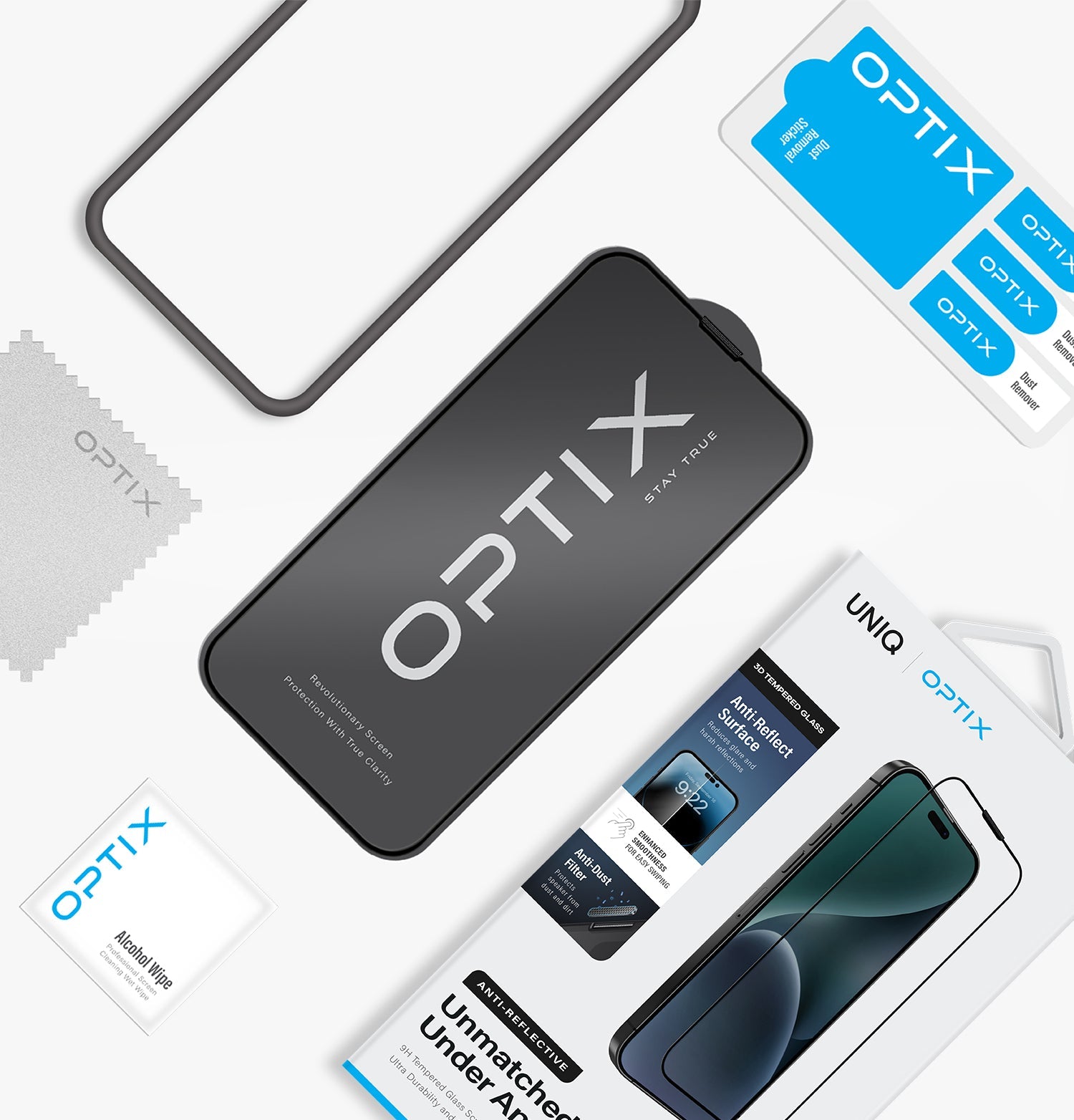 Optix Anti-Reflective Parlama Önleyici Temperli Cam Ekran Koruyucu